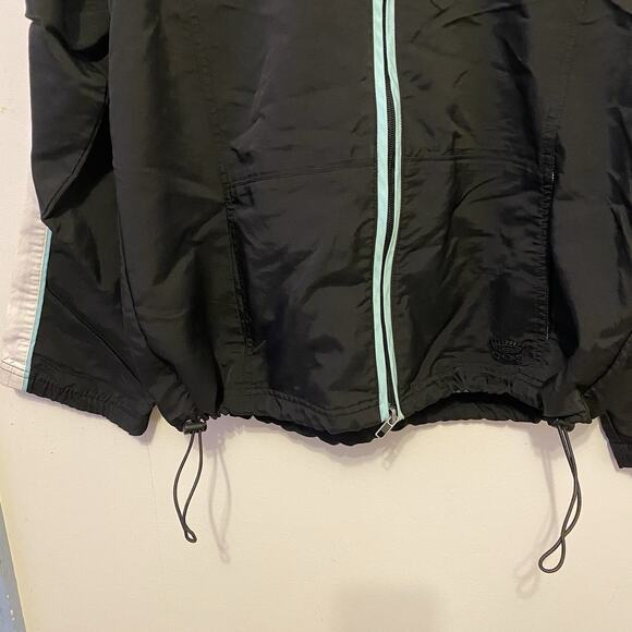 VTG Oleg Cassini Sports Jacket Women L Black Windbreaker NylonBlend FullZip 90s - Picture 7 of 8